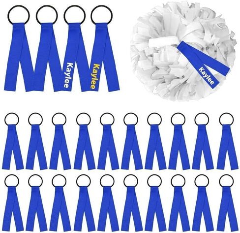 24 Pieces Cheerleader Pom Poms Tags Black Cheerleading Name Tags Ribbons Personalized Cheer Pom Tags Travel Suitcases Labels for Backpack Bags Keychains in Saudi Arabia