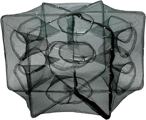 SOONHUA Fishing Net,Foldable Crab Trap Crayfish Trap,6/12 Holes,Quickly Opened Fishing Bait Traps with Zipper,Landing Net Trap Cast Dip Cage Fish Shrimp Minnow Crayfish Crab Baits Mesh Trap in Kuwait