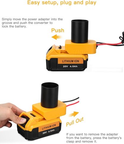 كابل طاقة Starlink Mini DC لبطارية Dewalt - قاعدة محول متوافقة مع بطاريات Dewalt - مع 6 صمامات وقاعدة قطب مستديرة - محول طاقة Starlink Mini in Kuwait