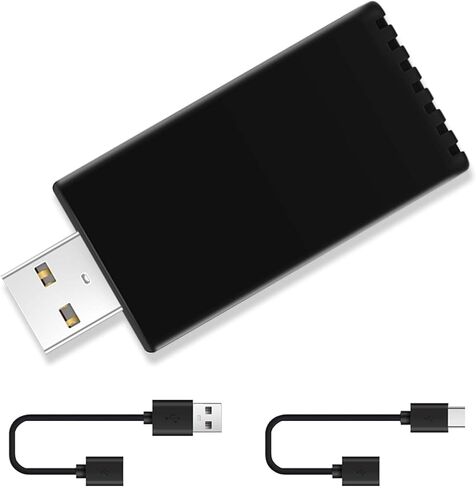 Wireless CarPlay Adapter, for Factory Wired CarPlay 2024 Upgrade, Newest and Fastest 5Ghz, Plug and Play, USB-C and USB-A Cables, Fast and Easy Use Dongle for Cars, Wired CarPlay Required in Saudi Arabia