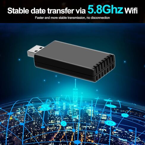 Wireless CarPlay Adapter, for Factory Wired CarPlay 2024 Upgrade, Newest and Fastest 5Ghz, Plug and Play, USB-C and USB-A Cables, Fast and Easy Use Dongle for Cars, Wired CarPlay Required in Saudi Arabia