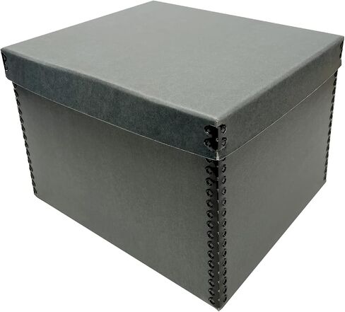 Lineco Record Storage Box 12x15x10 inch. Extra-Durable Filing Archival Cartons for Long-Term Storage of Important Documents, Papers, Photos or Prints. Acid-Free Gray Boxboard, 1 Pack in Saudi Arabia