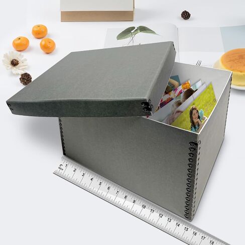 Lineco Record Storage Box 12x15x10 inch. Extra-Durable Filing Archival Cartons for Long-Term Storage of Important Documents, Papers, Photos or Prints. Acid-Free Gray Boxboard, 1 Pack in Saudi Arabia