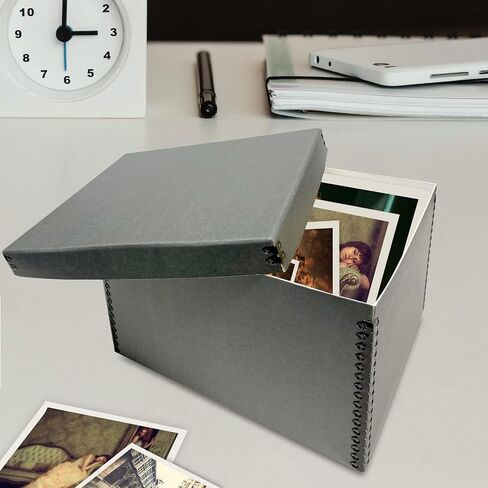 Lineco Record Storage Box 12x15x10 inch. Extra-Durable Filing Archival Cartons for Long-Term Storage of Important Documents, Papers, Photos or Prints. Acid-Free Gray Boxboard, 1 Pack in Saudi Arabia