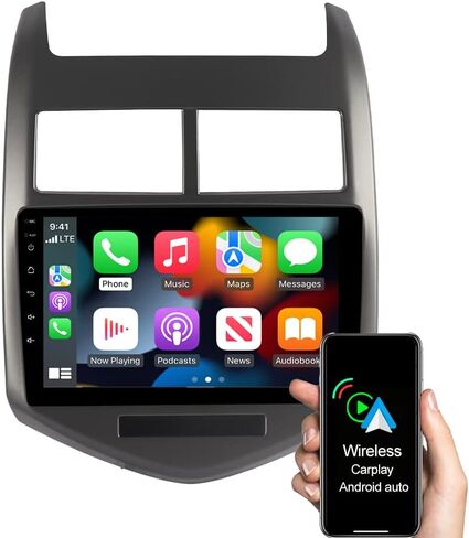 ASURE راديو ستيريو للسيارة مقاس 9 بوصة لسيارة شيفروليه تشيفي سونيك 2012-2016، 4Core 2G+32G Android وحدة ملاحة GPS مع Carplay اللاسلكي، Android Auto، مشغل فيديو الوسائط المتعددة بشاشة لمس عالية الدقة 1280x800 in Kuwait