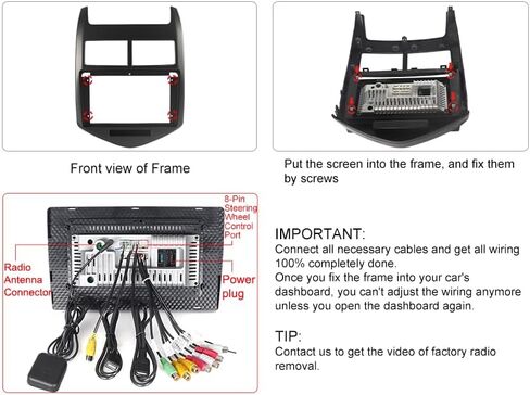 ASURE راديو ستيريو للسيارة مقاس 9 بوصة لسيارة شيفروليه تشيفي سونيك 2012-2016، 4Core 2G+32G Android وحدة ملاحة GPS مع Carplay اللاسلكي، Android Auto، مشغل فيديو الوسائط المتعددة بشاشة لمس عالية الدقة 1280x800 in Kuwait