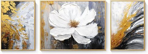 Generic Hand-Painted Tree of Life Oil Painting for Bedroom,Framed Wall Art for Living Room,Modern Tree Wall Decor for Offiice Ready to Hang 24x56inches, White,Blue,Green,Yellow in Saudi Arabia
