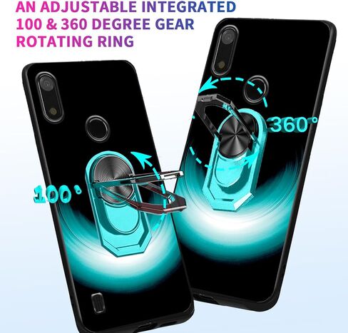 Compatible with Gabb Phone4 6.1" Case Thin Soft TPU with Mint-Light Gradient Ring Patterns Painting Case [Rotatable Ring Holder Finger Kickstand] [Support Car Magnetic] Minimalist for Men in Saudi Arabia