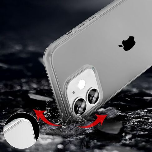 TENOC Phone Case Compatible with iPhone 12 Mini, Clear Case Shockproof Protective Bumper Slim Cover for 5.4 Inch in Saudi Arabia