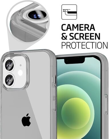 TENOC Phone Case Compatible with iPhone 12 Mini, Clear Case Shockproof Protective Bumper Slim Cover for 5.4 Inch in Saudi Arabia