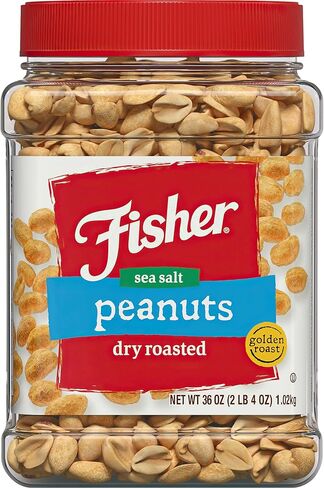 Fisher Snack Sea Salt Dry Roasted Peanuts, 36 Ounces, No Artificial Colors or Flavors in Kuwait