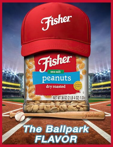 Fisher Snack Sea Salt Dry Roasted Peanuts, 36 Ounces, No Artificial Colors or Flavors in Kuwait
