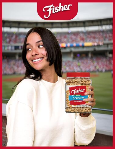Fisher Snack Sea Salt Dry Roasted Peanuts, 36 Ounces, No Artificial Colors or Flavors in Kuwait
