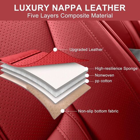 Front Seat Covers,2 Pieces Universal Seat Covers for Cars,Breathable Leather Auto Seat Protectors with Head Pillow,Car Seat Cushions Fit for Most Sedans SUV Pick-up Truck (Black&Red) in Saudi Arabia