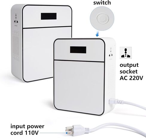 1600W Step Up Voltage Converter 110V to 220V Heavy Duty Power Converter Transformer with Input Power Cable Step Up Transformer 110v to 220v for Using 220V Asia Euro Appliance in US in Kuwait