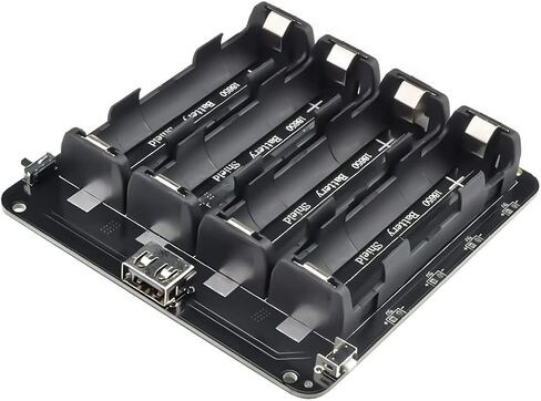 diymore 1865O Battery Holder Four Li-ion V9 Battery Shield Micro USB 5V/3A 3V/1A Power Bank Battery Charging Module(4 Holders) in Saudi Arabia