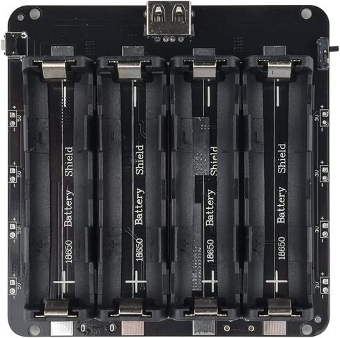 diymore 1865O Battery Holder Four Li-ion V9 Battery Shield Micro USB 5V/3A 3V/1A Power Bank Battery Charging Module(4 Holders) in Saudi Arabia
