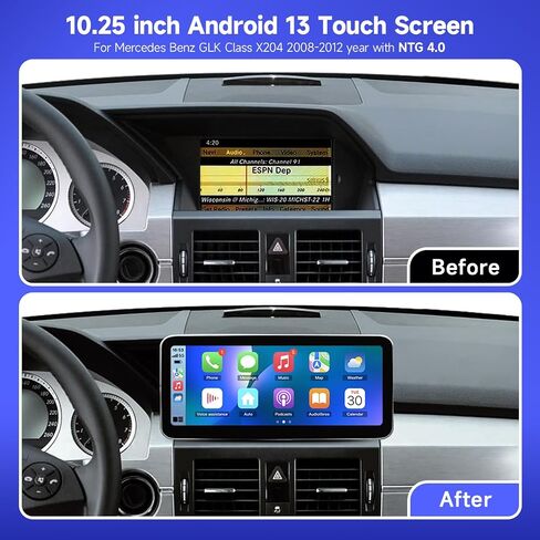 10.25 Inch Android 13 Touchscreen for Mercedes Benz GLK Class X204 NTG 4.0 2008-2012 Car Radio GPS Navigation Multimedia Player HD Screen in Saudi Arabia
