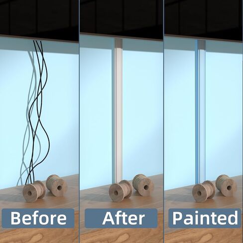 78 Inch Cord Hider Wall,ESUFEIR Cord Cover Wall Cable Management,Paintable Wire Hiders for TV on Wall,Adhesive Cable Cover Hider Raceway Cord Concealer Home Office,L78in X W0.6in X H0.25in (White) in Saudi Arabia