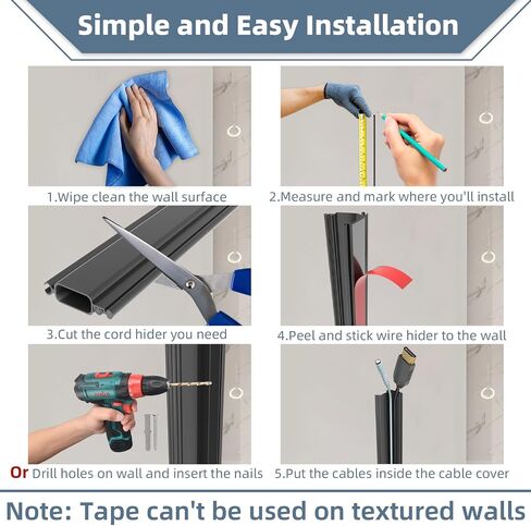 78 Inch Cord Hider Wall,ESUFEIR Cord Cover Wall Cable Management,Paintable Wire Hiders for TV on Wall,Adhesive Cable Cover Hider Raceway Cord Concealer Home Office,L78in X W0.6in X H0.25in (White) in Saudi Arabia