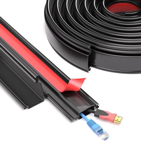 78 Inch Cord Hider Wall,ESUFEIR Cord Cover Wall Cable Management,Paintable Wire Hiders for TV on Wall,Adhesive Cable Cover Hider Raceway Cord Concealer Home Office,L78in X W0.6in X H0.25in (White) in Saudi Arabia