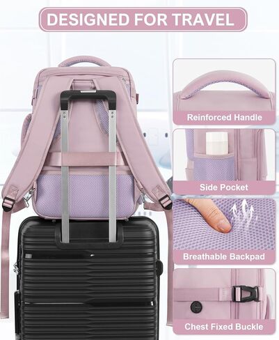 Beraliy Travel Backpack for Men Women, Personal Item Bag for Airlines, Carry On Backpack,16inch Laptop Backpack, Durable Backpack for Hiking College Work Gym Weekender Bag, Black in Saudi Arabia