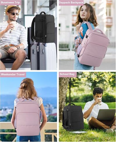 Beraliy Travel Backpack for Men Women, Personal Item Bag for Airlines, Carry On Backpack,16inch Laptop Backpack, Durable Backpack for Hiking College Work Gym Weekender Bag, Black in Saudi Arabia
