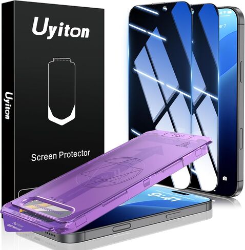Uyiton UnBreak-Glass for iPhone 16 Pro Max Privacy Screen Protector - 28°Anti-Spy [Easy Fit] [Zero Bubble] Shatterproof Full Coverage Scratch Resistance 9H Private Tempered Glass Screen Cover, 2 Pack in Saudi Arabia