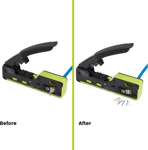 أداة تجعيد TrueCABLE الكل في واحد من خلال RJ45، تعمل مع موصلات Cat5e وCat6 وCat6A Ethernet RJ45، ومقابس معيارية محمية وغير محمية، وأداة تجعيد Ethernet، ومكشكش RJ45 in Kuwait