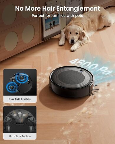 Lefant M310 Robot Vacuum Cleaner-4500Pa Suction, PreciSense Obstacle Avoidance, Brushless Motor, Quite, Slim, 160Mins, Self-Charging Robotic Vacuum, App/Wi-Fi/Alexa, Ideal for Pet Hair Hard Floor in Kuwait
