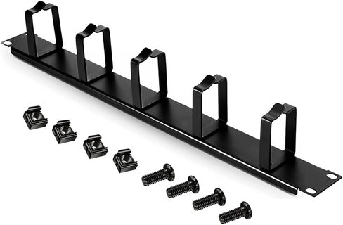 لوحة إدارة كابلات حامل الخادم مع خطافات على شكل حرف D - منظم كابلات مثبت على حامل أفقي 1U، مدير سلك معدني لمركز بيانات خزانة خادم الشبكة (حلقة على شكل حرف D 1U معدنية) in Kuwait