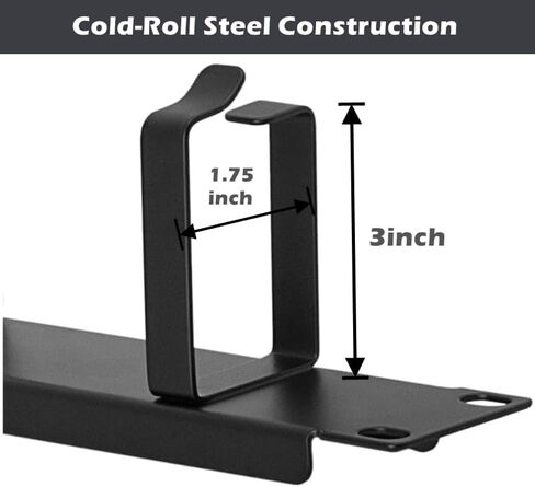 لوحة إدارة كابلات حامل الخادم مع خطافات على شكل حرف D - منظم كابلات مثبت على حامل أفقي 1U، مدير سلك معدني لمركز بيانات خزانة خادم الشبكة (حلقة على شكل حرف D 1U معدنية) in Kuwait
