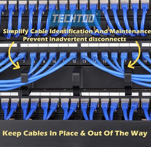 لوحة إدارة كابلات حامل الخادم مع خطافات على شكل حرف D - منظم كابلات مثبت على حامل أفقي 1U، مدير سلك معدني لمركز بيانات خزانة خادم الشبكة (حلقة على شكل حرف D 1U معدنية) in Kuwait