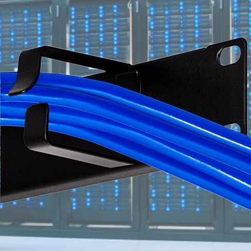 لوحة إدارة كابلات حامل الخادم مع خطافات على شكل حرف D - منظم كابلات مثبت على حامل أفقي 1U، مدير سلك معدني لمركز بيانات خزانة خادم الشبكة (حلقة على شكل حرف D 1U معدنية) in Kuwait