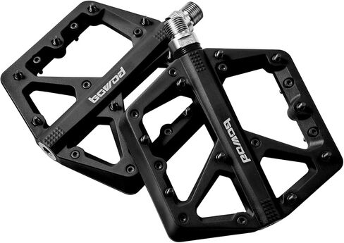 Wide Mountain Bike Pedals Flat MTB Pedals Clipless, Citycross Pedals BMX Race Pedals, Non Slip Bicycle Pedals w 18Pin, Nylon Fiber Plastic Platform Cycling Pedals for 9/16" Biking Pedals Purple in Kuwait