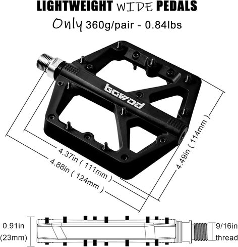 Wide Mountain Bike Pedals Flat MTB Pedals Clipless, Citycross Pedals BMX Race Pedals, Non Slip Bicycle Pedals w 18Pin, Nylon Fiber Plastic Platform Cycling Pedals for 9/16" Biking Pedals Purple in Kuwait