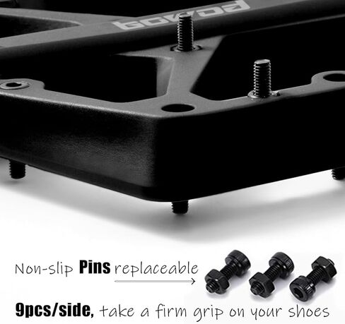 Wide Mountain Bike Pedals Flat MTB Pedals Clipless, Citycross Pedals BMX Race Pedals, Non Slip Bicycle Pedals w 18Pin, Nylon Fiber Plastic Platform Cycling Pedals for 9/16" Biking Pedals Purple in Kuwait