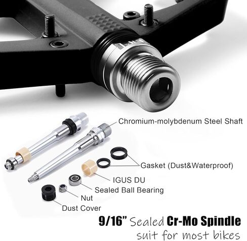 Wide Mountain Bike Pedals Flat MTB Pedals Clipless, Citycross Pedals BMX Race Pedals, Non Slip Bicycle Pedals w 18Pin, Nylon Fiber Plastic Platform Cycling Pedals for 9/16" Biking Pedals Purple in Kuwait