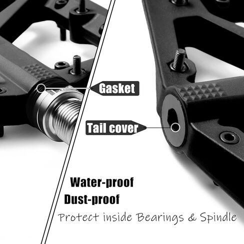 Wide Mountain Bike Pedals Flat MTB Pedals Clipless, Citycross Pedals BMX Race Pedals, Non Slip Bicycle Pedals w 18Pin, Nylon Fiber Plastic Platform Cycling Pedals for 9/16" Biking Pedals Purple in Kuwait