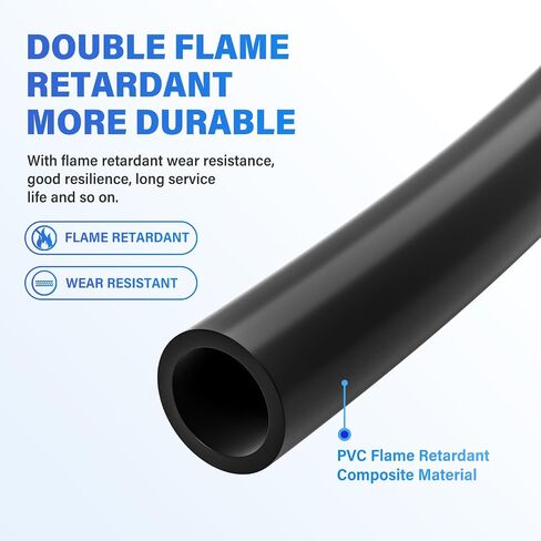 TAILONZ PNEUMATIC Black 1/4 Inch od 10 Meter 32.8ft PU Air Tubing Kit Pipe Hose Air Line Tubing in Kuwait