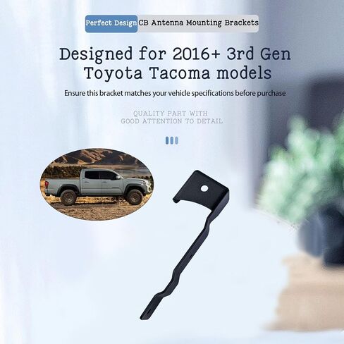 حامل سارية العلم هوائي الباب الخلفي CB، جانب السائق (قطعة واحدة) متوافق مع Toyota Tacoma 2016+(3rd Gen) in Saudi Arabia