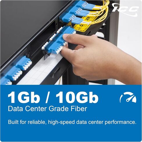 ICC Singlemode OS2 LC to LC 9/125µm Fiber Patch Cable, Data Center Grade 0.1dB Typical Insertion Loss, ONFR Riser Jacket, Yellow, 1 Meter (3ft), 6-Pack in Kuwait
