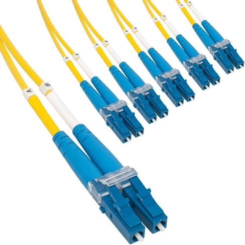 ICC Singlemode OS2 LC to LC 9/125µm Fiber Patch Cable, Data Center Grade 0.1dB Typical Insertion Loss, ONFR Riser Jacket, Yellow, 1 Meter (3ft), 6-Pack in Kuwait