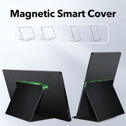 Lepow Portable Monitor 15.6 Inch 2024 C2 Series FHD 1080P USB C HDMI Computer Display IPS Screen with Dual Speakers for Laptop PC PS4 Xbox Phone with Foldable Kickstand, Midnight Black in Saudi Arabia