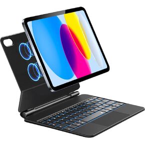 Magic Keyboard for iPad 10.9 inch 10th Generation 2022, Keyboard Case for iPad 10th Generation, Magnetic Stand, Multi-Touch Trackpad Backlit, iPad 10th Case with Keyboard, Black