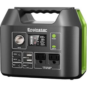 Portable Power Station 150W 155Wh, EnginStar Power Bank with 110V AC Outlet, 42000mAh 6 Outputs External Battery Pack with LED Light for Home Camping