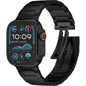 Ultra 2 Titanium Band (Series 2) for Apple Watch Ultra 2 / Ultra 49mm with Upgraded Folding Buckle (BLACK)