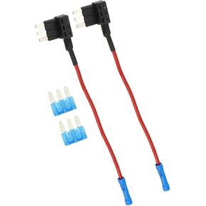 1 Set Universal 2pcs Car Fuse Tap Add a Circuit Adapter 12V with 2pcs 15A Micro3 ATL Blade Type Fuse Durable Material Replacement