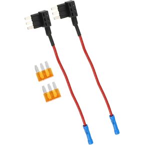 1 Set Universal 2pcs Car Fuse Tap Add a Circuit Adapter 12V with 2pcs 5A Micro3 ATL Blade Type Fuse Replacement