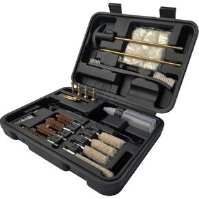 Universal Gun Cleaning Kit Pistol 9mm .38 .22 .40 .45 Caliber for Handgun Hunting Shooting with Bronze Bore Brush & Brass Jag Oil Bottle
